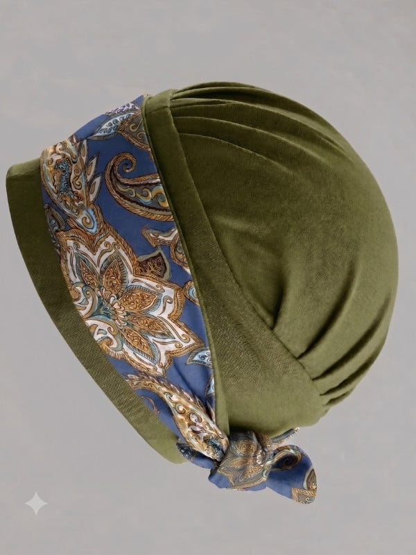 Turban-Set Pia von Gisela Mayer, 2-in-1 mit weicher Bambusmütze und Bindestirnband, Einheitsgröße, bequem für den ganzen Tag