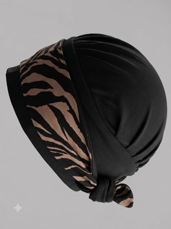 Turban-Set Pia von Gisela Mayer, 2-in-1 mit weicher Bambusmütze und Bindestirnband, Einheitsgröße, bequem für den ganzen Tag