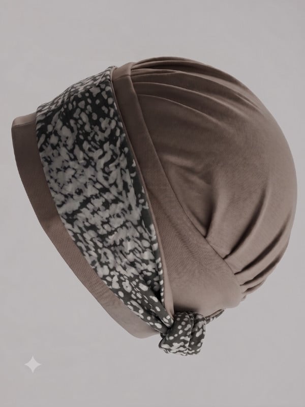 Turban-Set Pia von Gisela Mayer, 2-in-1 mit weicher Bambusmütze und Bindestirnband, Einheitsgröße, bequem für den ganzen Tag