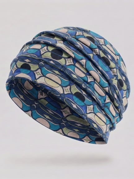 Bahama Printed Gisela Mayer Turban aus bedrucktem Bambus, leicht, atmungsaktiv und ultraweich für täglichen Komfort auf der Kopf