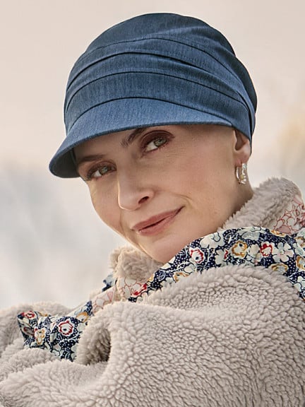 Kappe mit UPF 50 von Christine Headwear aus Bambus, in der Farbe Soft Jean, Einheitsgröße