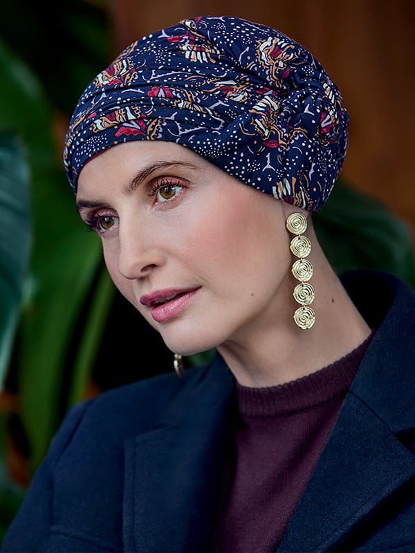 Alina-Mütze von Christine Headwear aus Bambus, in der Farbe Atoll, mit Falten und Knotenoptik, Einheitsgröße
