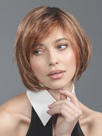 Perücke French Mono Part von Ellen Wille mit kurzem, glattem Bob, Lace Front und Scheitel aus Teil-Monofilament, aus Kunstfaser